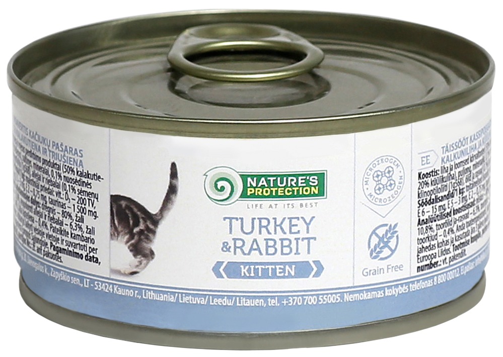 KITTEN TURKEY &amp; RABBIT COMPLETE PET FOOD WITH TURKEY AND RABBIT FOR KITTENS.100g