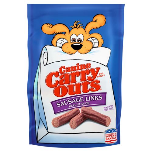 Canine Carry Outs Sausage Links, Beef Flavor Dog Snacks 142g