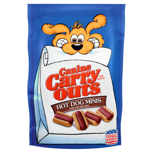 Canine Carry Outs Beef Flavor Hot Dog Minis Dog Treats 142g