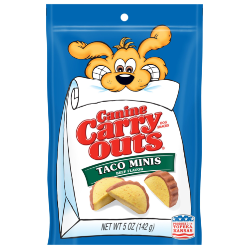 Canine Carry Outs Taco Minis Beef Flavor Case of 6 Dog Treats 142g