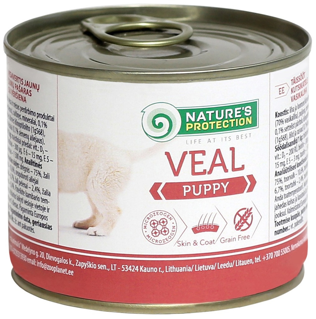 PUPPY VEAL COMPLETE PET FOOD WITH VEAL FOR PUPPIES For all breeds puppies (until 12 months).200g