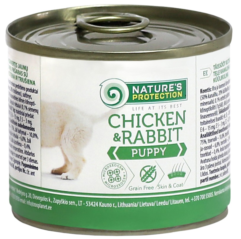PUPPY CHICKEN &amp; RABBIT COMPLETE PET FOOD WITH CHICKEN AND RABBIT FOR PUPPIES For all breeds puppies (until 12 months) .200g