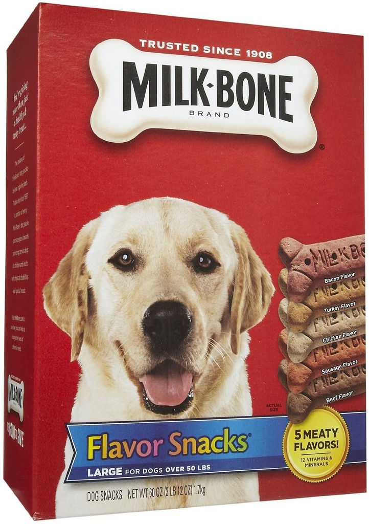 Milk-Bone Flavor Snacks Large Biscuit Pack of 6 Dog Treats 1.71kg