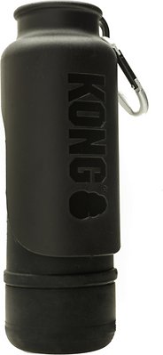 KONG H2O K9 UNIT Insulated Stainless Steel Dog Water Bottle &amp; Travel Bowl, Shadow Black, 709g