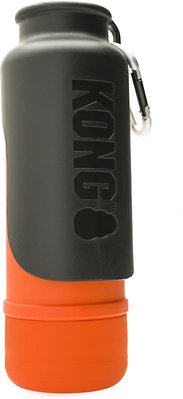 KONG H2O K9 UNIT Insulated Stainless Steel Dog Water Bottle &amp; Travel Bowl, Orange, 25-oz