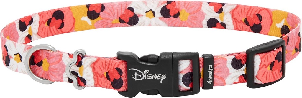 Disney Minnie Mouse Floral Dog Collar, MD - Neck: 14 - 20-in, Width: 3/4-in