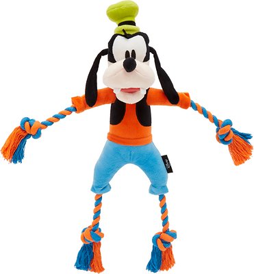 Disney Goofy Plush with Rope Squeaky Dog Toy