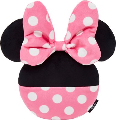 Disney Minnie Mouse Bow Round Plush Squeaky Dog Toy