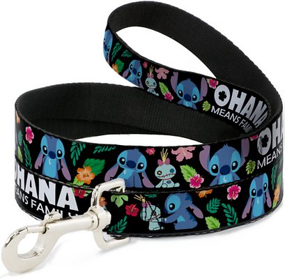 Buckle-Down Lilo &amp; Stitch Ohana Means Family Polyester Standard Dog Leash, Small: 4-ft long, 1-in wi