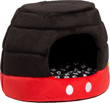 Disney Mickey Pants Honeycomb Covered/Bolster Cat &amp; Dog Bed, Red