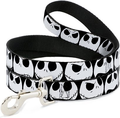 Buckle-Down Nightmare Before Christmas Jack Expressions Polyester Standard Dog Leash, Small: 4-ft long, 1-in wide