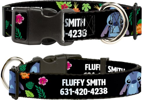 Buckle-Down Disney Lilo &amp; Stitch Ohana Means Family Personalized Dog Collar, Small