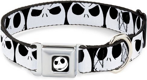 Buckle-Down Nightmare Before Christmas Jack Expressions Polyester Dog Collar, Small: 9 to 15-in neck, 1-in wide