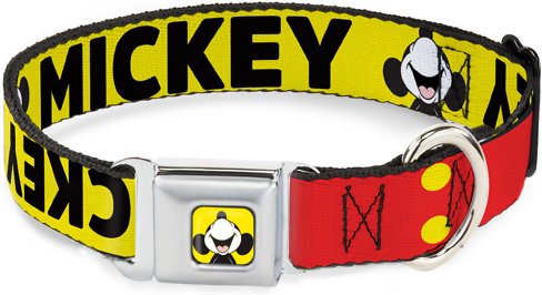 Buckle-Down Mickey Smiling Up Pose Polyester Dog Collar, Medium: 11 to 17-in neck, 1-in wide