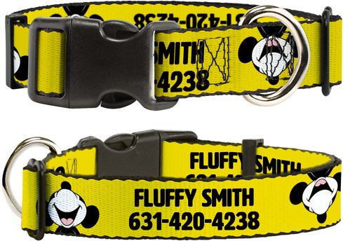 Buckle-Down Disney Mickey Smiling Up Pose Personalized Dog Collar, Large