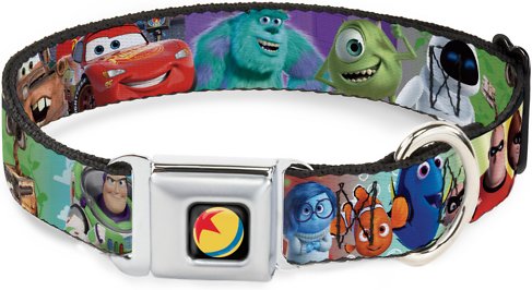 Buckle-Down Disney Pixar Polyester Dog Collar, Small: 9 to 15-in neck, 1-in wide