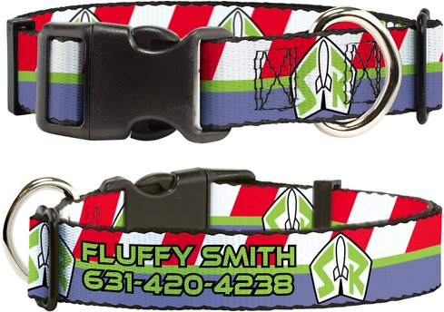 Buckle-Down Disney Toy Story Buzz Lightyear Space Ranger Logo Personalized Dog Collar, Medium