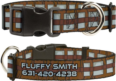 Buckle-Down Star Wars Chewbacca Polyester Personalized Dog Collar, Small