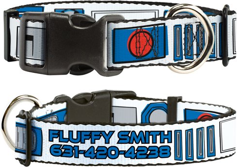 Buckle-Down Star Wars R2-D2 Bounding Parts Personalized Dog Collar, Large