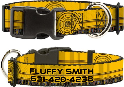 Buckle-Down Star Wars C3-PO Polyester Personalized Dog Collar, Small