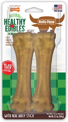 Nylabone Healthy Edibles Bully Chew Dog Treats, Large, 2 count