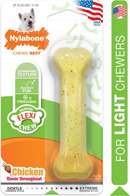 Nylabone FlexiChew Chicken Flavored Dog Chew Toy, Small