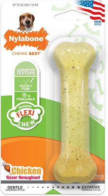 Nylabone FlexiChew Chicken Flavored Dog Chew Toy, Medium