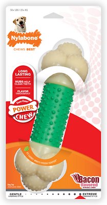 Nylabone DuraChew Double Action Chew Bacon Flavored Dog Chew Toy, Souper