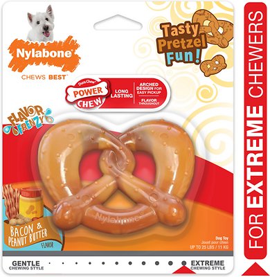 Nylabone Power Chew Pretzel Bacon &amp; Peanut Butter Flavor Dog Chew Toy