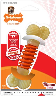 Nylabone PRO Action Dental Power Chew Bacon Flavored Dog Chew Toy, Medium