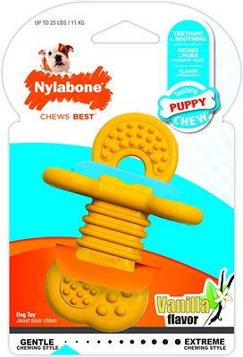 Nylabone Puppy Chew Rubber Teether Puppy Chew Toy, Small