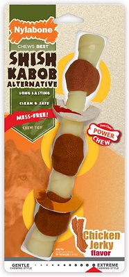 Nylabone Shish Kabob Alternative Power Chew Chicken Jerky Flavored Dog Chew Toy, Giant