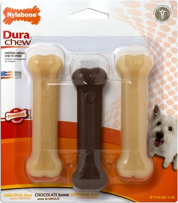 Nylabone DuraChew Value Pack Chocolate &amp; Original Flavored Dog Chew Toy, Small