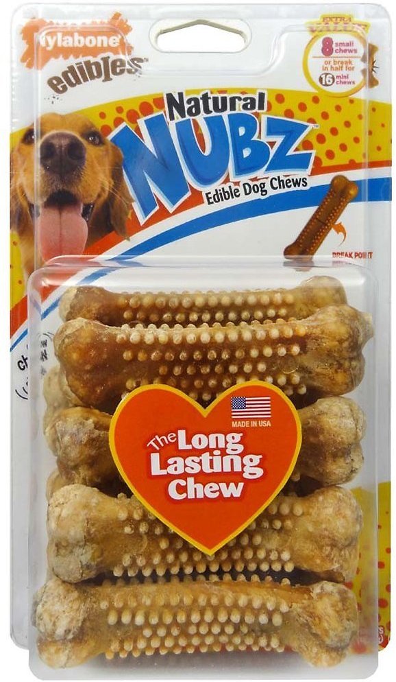 Nylabone Edibles Natural Nubz Chicken Flavor Dog Chew, Small, 8 count