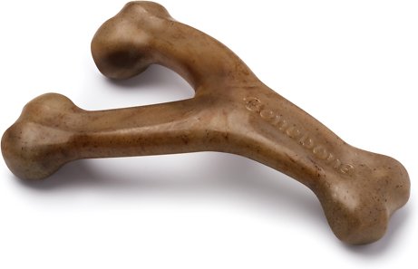 Benebone Bacon Flavor Wishbone Tough Dog Chew Toy, Medium