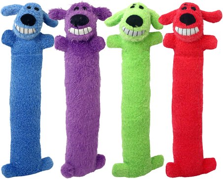 Multipet Loofa Dog The Original Squeaky Plush Dog Toy, Color Varies, Large