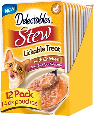 Hartz Delectables Stew Non-Seafood Recipe with Chicken Lickable Wet Cat Treat, Case of 12, 39g