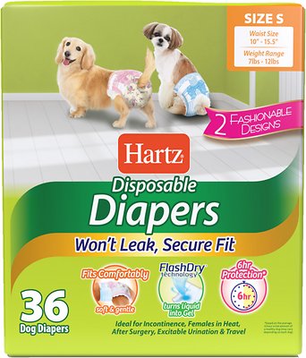 Disposable Male and Female Dog Diapers, Small: 10 to 15.5-in waist, 36 count