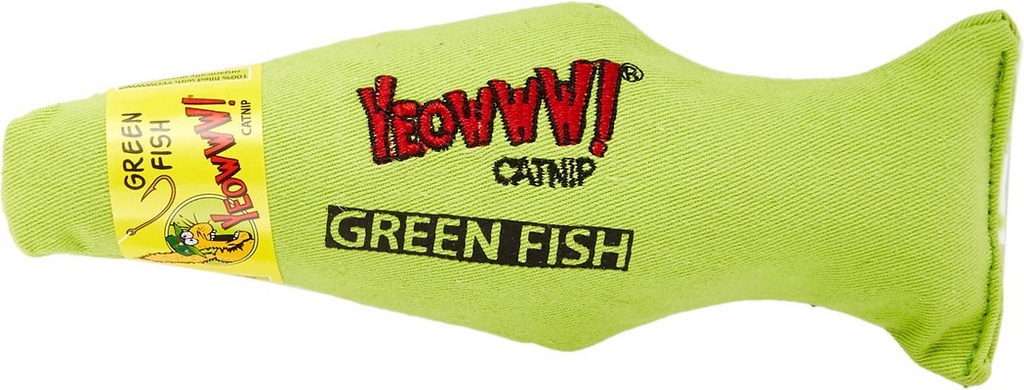 Yeowww! Catnip Fish Cat Toy, Green