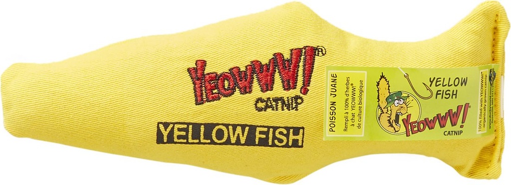 Yeowww! Catnip Fish Cat Toy, Yellow