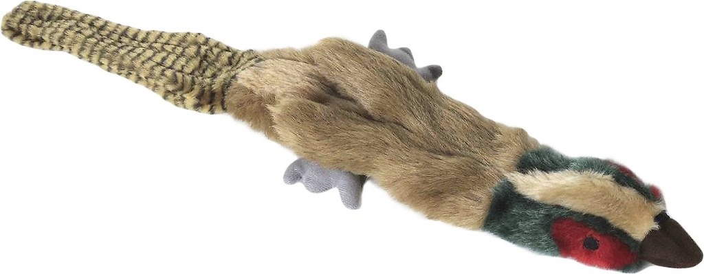 Multipet Empty Nester Squeaky Stuffing-Free Plush Dog Toy, Pheasant