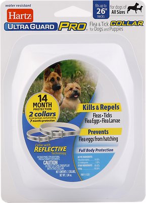 Hartz UltraGuard Pro Reflecting Flea and Tick Collar for Dogs and Puppies, 2 Collars (14-mos. supply)