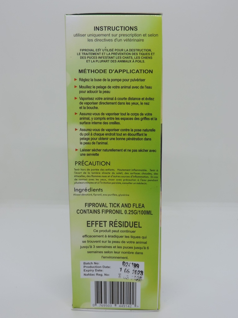 Fipronil ticks and fleas destroyer 200ml