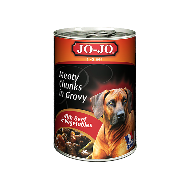 Jojo premium beef and vegetables canned dog food 400g