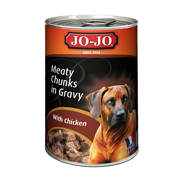 Jojo premium canned dog food with chicken 400g