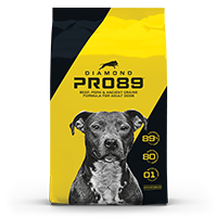 Diamond pro89 beef, pork and ancient grains formular for adult dogs 18.2kg