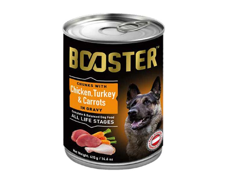 booster chunks with beef, liver &amp; peas 415g