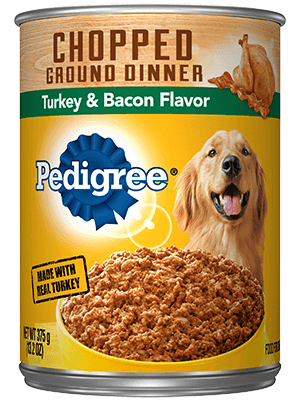 PEDIGREE Chopped Ground Dinner 12cns with Turkey &amp; Bacon Wet Dog Food 374g