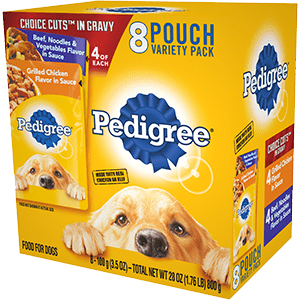 PEDIGREE CHOICE CUTS 8pouch in Gravy Adult Soft Wet Meaty Dog Food Variety Pack 800g