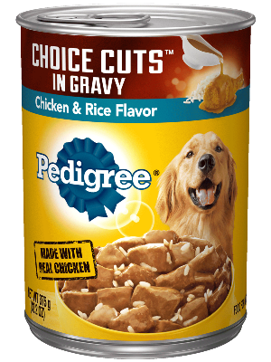 PEDIGREE CHOICE CUTS in Gravy with Chicken &amp; Rice case of 12 Wet Dog Food 375g